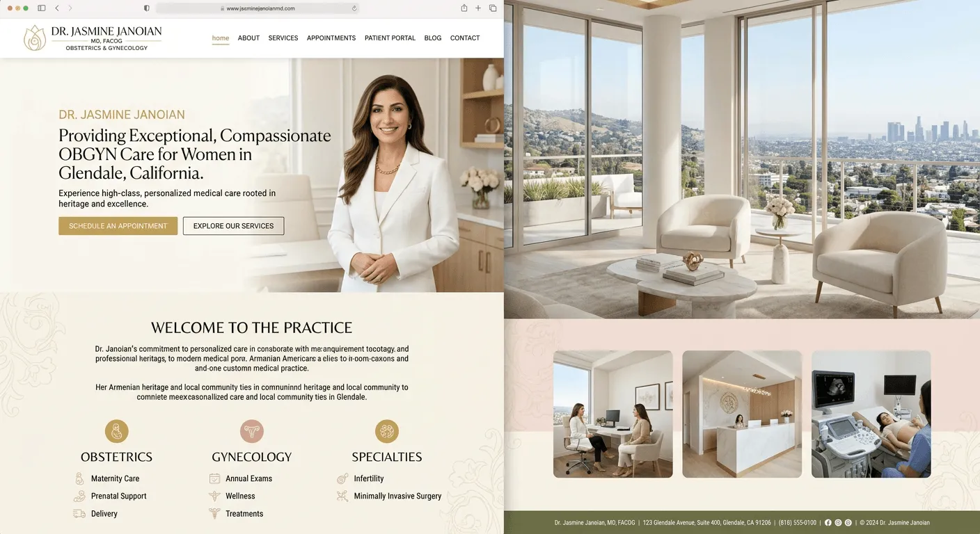 Example of a custom static website design for a medical practice
