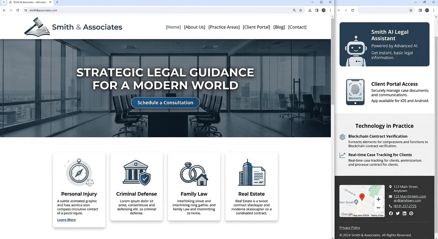 Example of a modern, redesigned business website by HiveSites AI