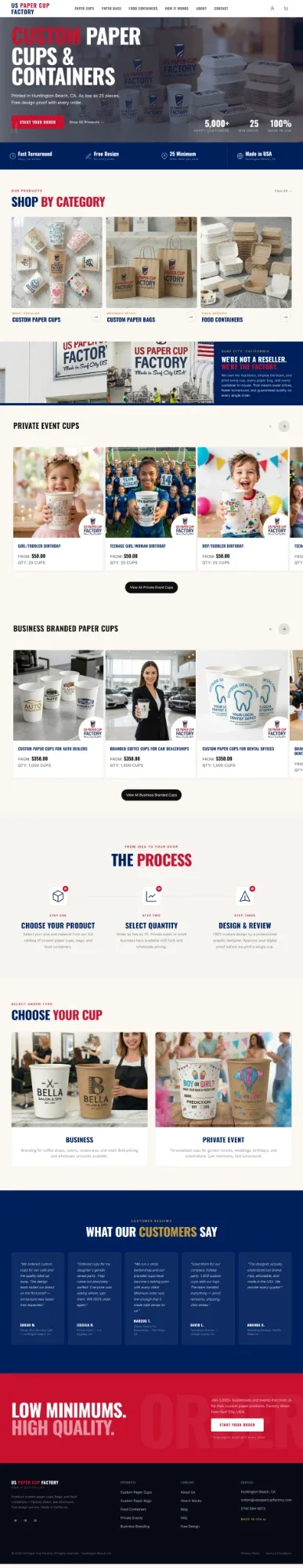 Home page of US Paper Cup Factory